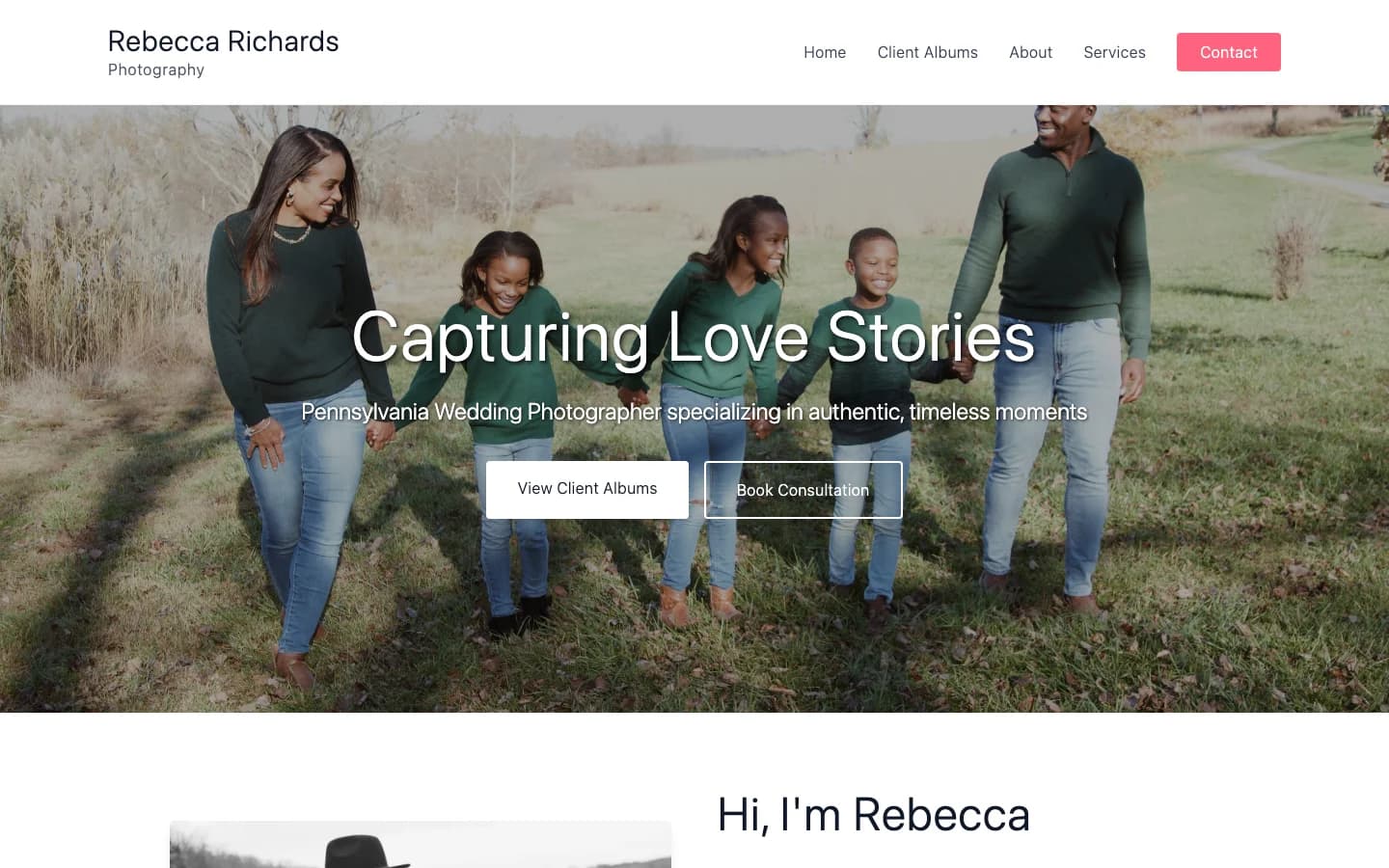 Rebecca Richards Photography homepage